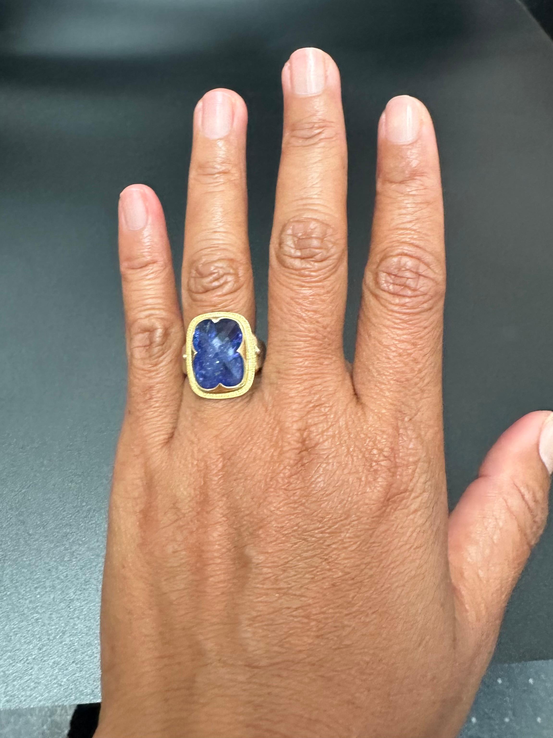 Steven Battelle, bague en or 18 carats avec tanzanite de 10,7 carats en vente 4