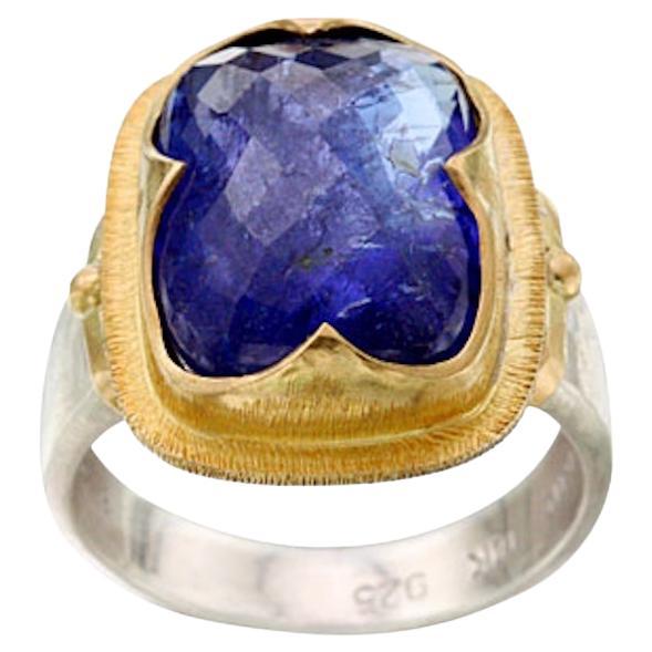 Steven Battelle 10.7 Carats Tanzanite 18K Gold/Sterling Ring