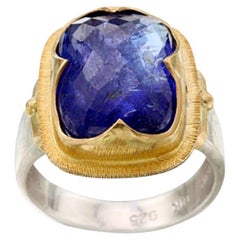 Steven Battelle 10,7 Karat Tansanit 18K Gold/Sterling Ring