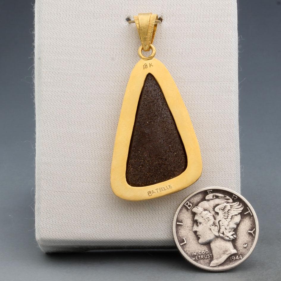 Women's or Men's Steven Battelle 10.9 Carats Australian Boulder Opal 18K Gołd Pendant For Sale