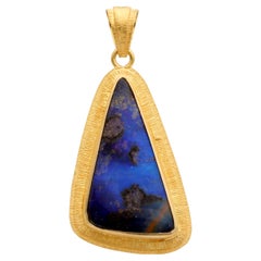 Steven Battelle 10,9 Karat Australischer Boulder Opal 18K Gołd Anhänger