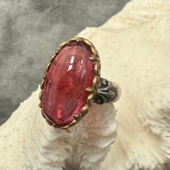 Steven Battelle 11.2 Carats Pink Tourmaline 18K Gold/Sterling Silver Ring