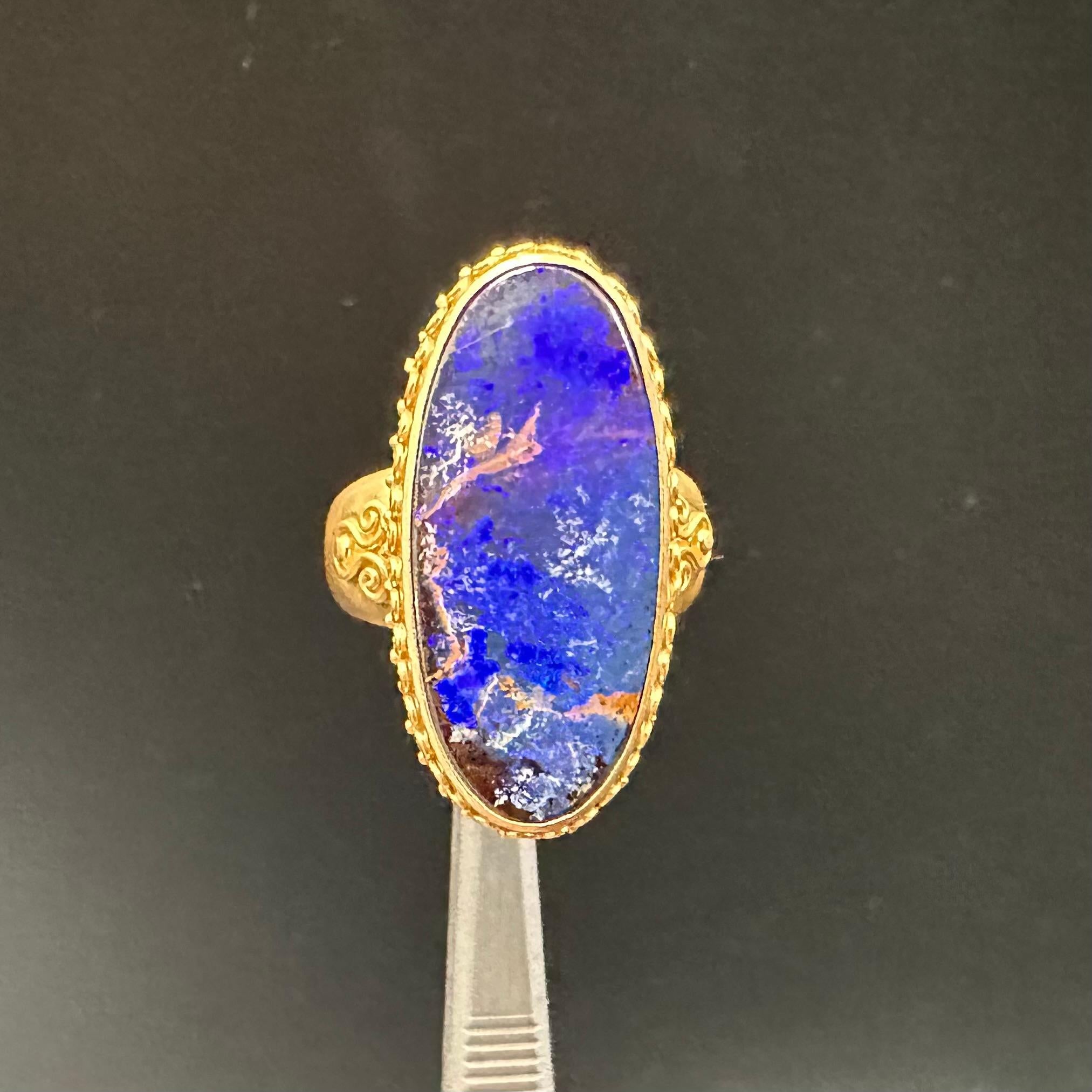 Steven Battelle 11,3 Karat Boulder-Opal 18K Goldring im Angebot 7