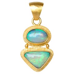Steven Battelle 1.2 Carats Ethiopian Opal 18K Gold Pendant