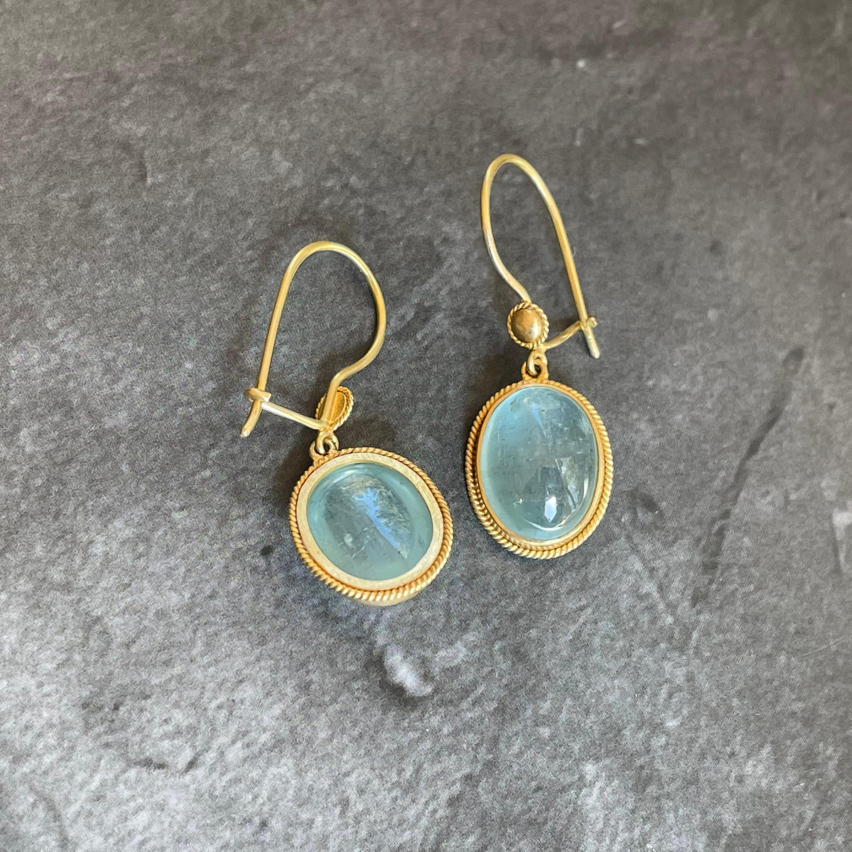 aquamarine cabochon earrings