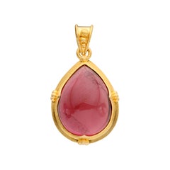 Ciondolo in oro 18K con tormalina rosa da 12,4 carati di Steven Battelle