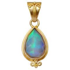 Steven Battelle 1.3 Carats Ethiopian Opal 18K Gold Pendant