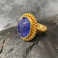 Steven Battelle 13.3 Carats Rose Cut Tanzanite 22K Gold Ring