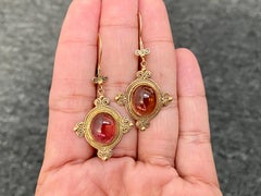 Steven Battelle 13.5 Carat Pink Tourmaline 18K Gold/Sterling Drop Earrings