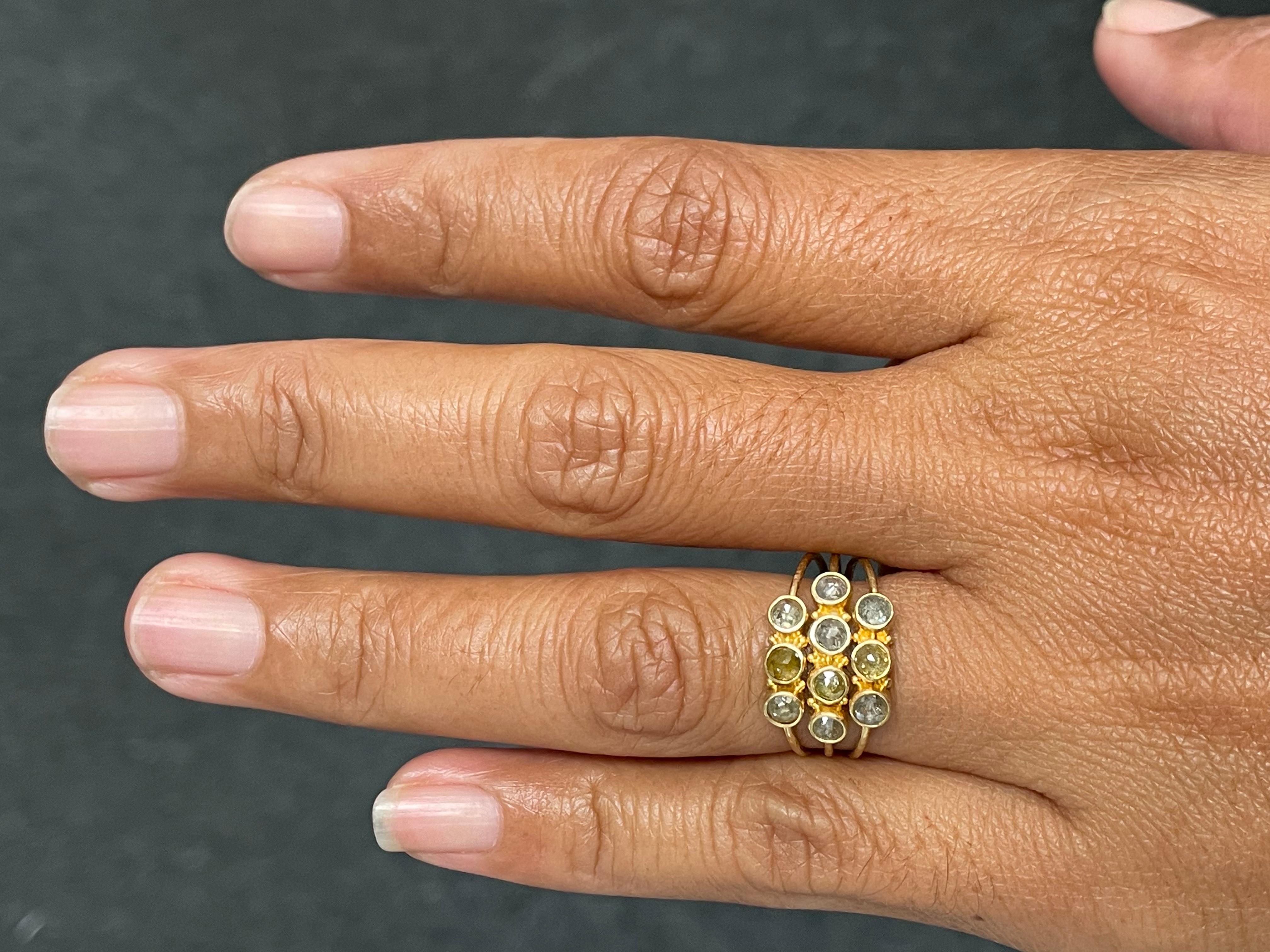 For Sale:  Steven Battelle 1.5 Carats Multi-Stone Natural Diamonds 18K Ring 14