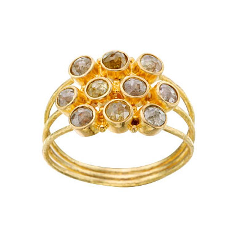 For Sale:  Steven Battelle 1.5 Carats Multi-Stone Natural Diamonds 18K Ring