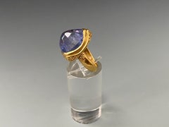 Steven Battelle 15.4 Trillium Tanzanite Cocktail Ring 22k Gold