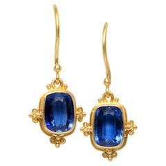 Steven Battelle Orecchini a filo in oro 18K con kyanite da 1,6 carati
