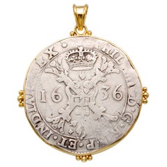 Steven Battelle 1600
s Dutch Patagon Coin 18K Gold Pendant