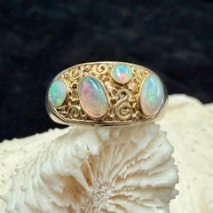 Steven Battelle 1.7 Carats Australian Opal 18K Gold/Sterling Ring