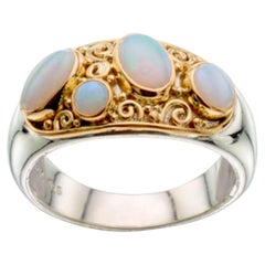 Steven Battelle 1.7 Carats Australian Opal 18K Gold/Sterling Ring
