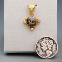 Steven Battelle 1.7 Carats Cushion Diamonds 18K Gold Pendant