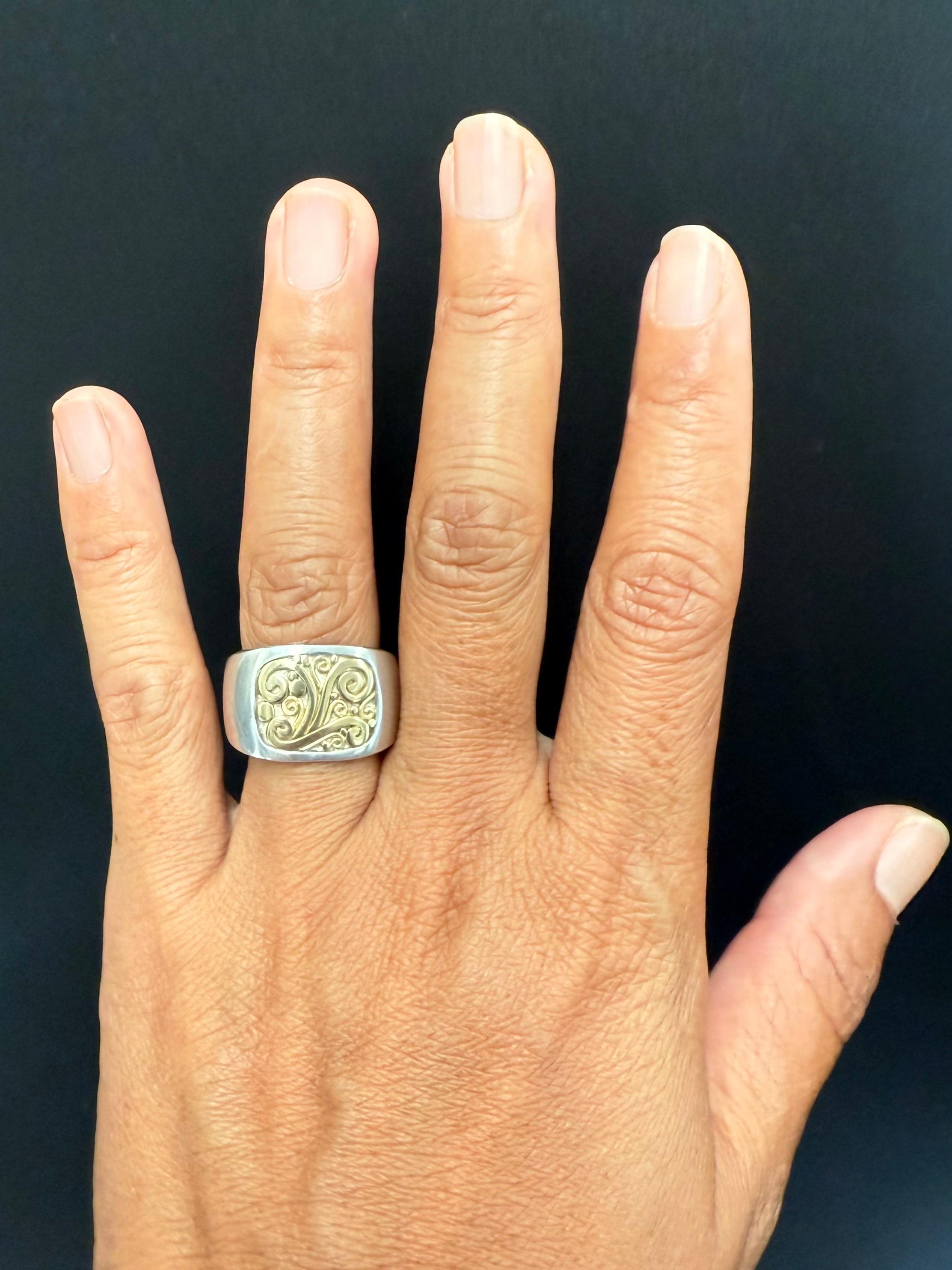 Steven Battelle Anello in argento sterling con intarsio a filo d'oro 18 carati in vendita 11