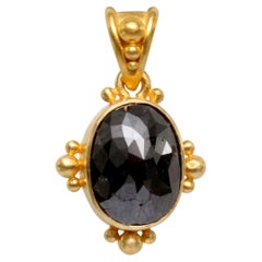 Steven Battelle 1.9 Carats Black Diamond 18K Gold Pendant