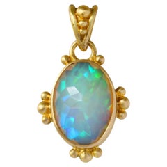 Steven Battelle 1.9 Carats Ethiopian Opal 18K Gold Pendant