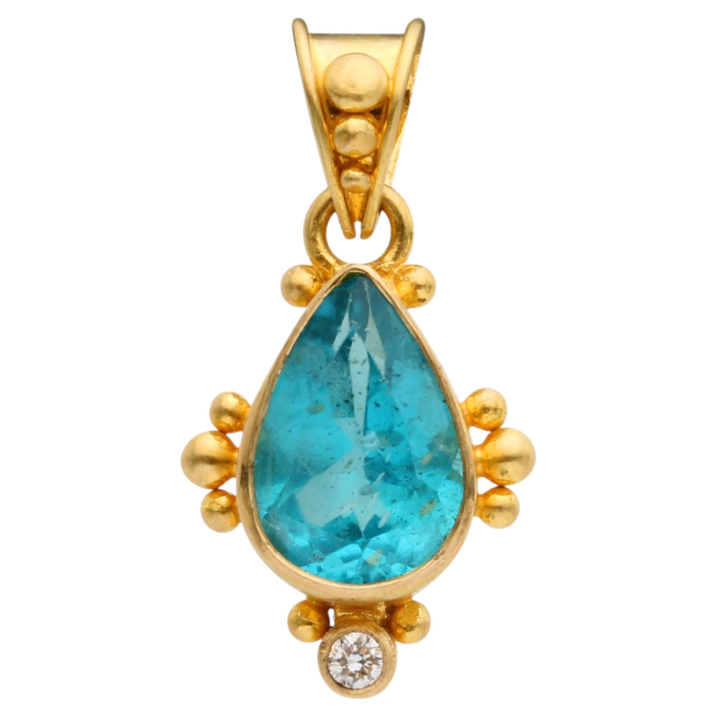 Steven Battelle Ciondolo in oro 18K con diamante apatite da 2,0 carati