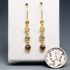 Steven Battelle 2.0 Carats Multicolored Natural Diamond 18K Gold Earrings