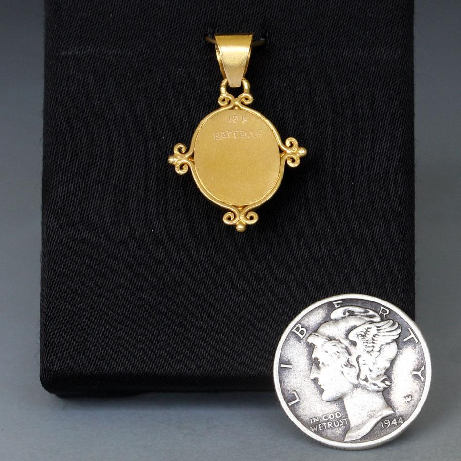 Steven Battelle 2.1 Carats Ethiopian Opal 18K Gold Pendant For Sale 1