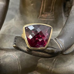 Steven Battelle 21.4 Carat Pink Tourmaline 18K Gold Ring