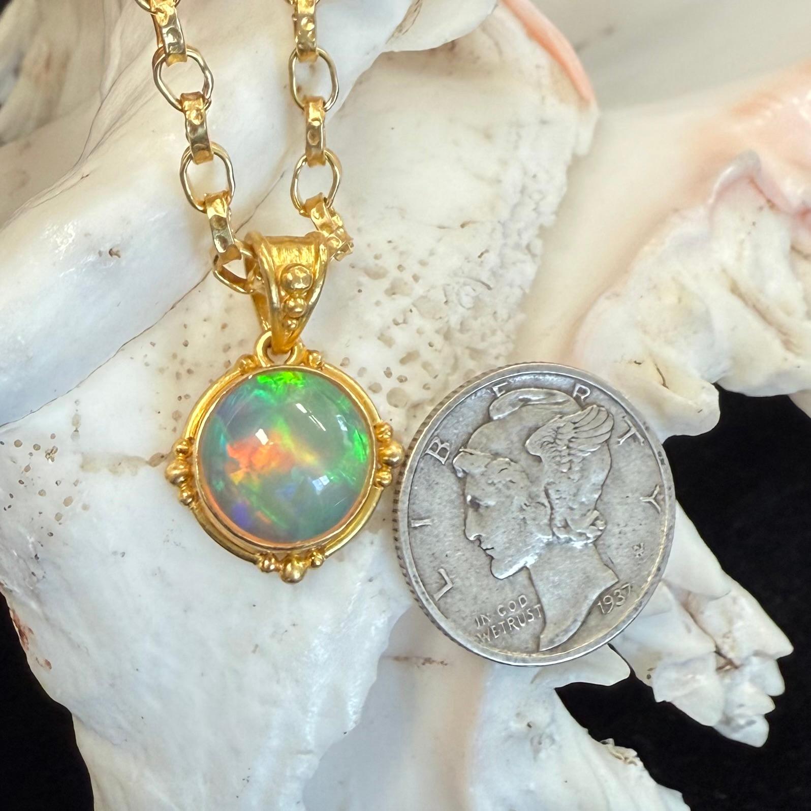 Steven Battelle Ciondolo in oro 18K con opale etiope da 2,2 carati in vendita 4