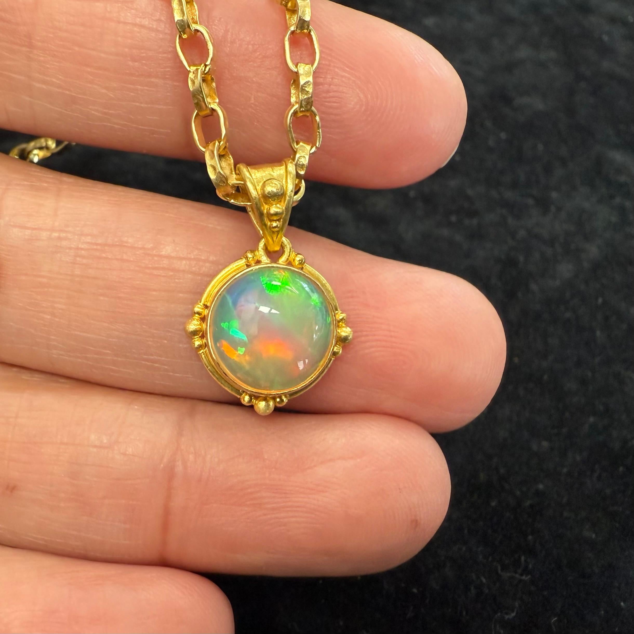 Steven Battelle Ciondolo in oro 18K con opale etiope da 2,2 carati in vendita 3