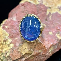 Steven Battelle 22.3 Carat Tanzanite Cocktail Ring 18K Gold