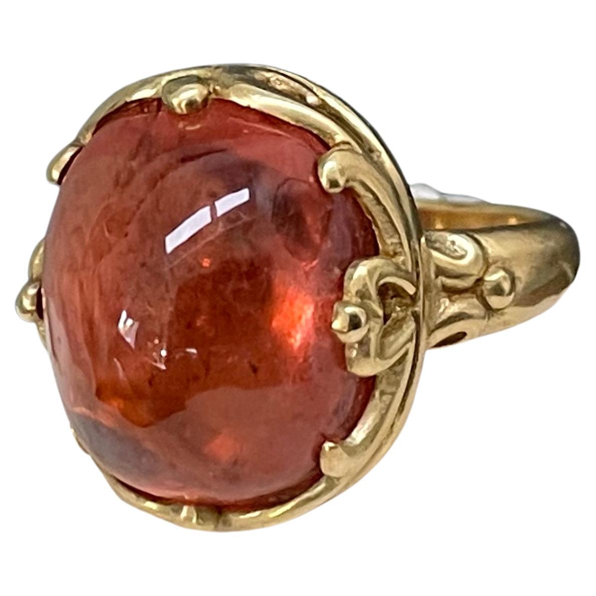 Steven Battelle 22.3 Carats Pink Tourmaline 18K Gold Ring