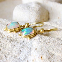 Steven Battelle 2.3 Carats Ethiopian Opal 18k Gold Earrings
