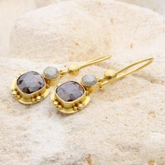 Steven Battelle 2.3 Carats Natural Colored Diamond 18K Gold Earrings