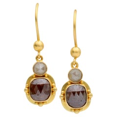 Steven Battelle 2.3 Carats Natural Colored Diamond 18K Gold Earrings