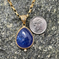 Steven Battelle 23.0 Carats Tanzanite Diamond 18K Gold Pendant
