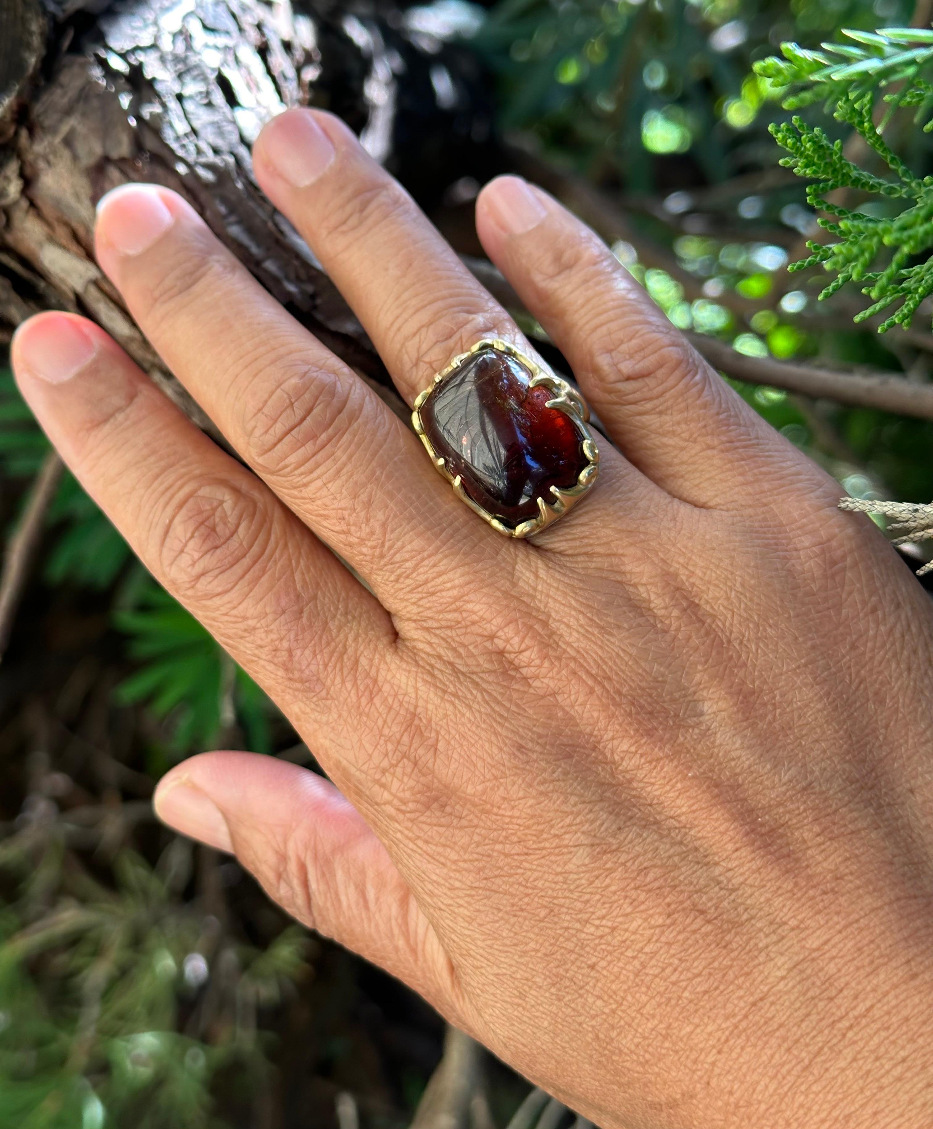 Steven Battelle, bague en or 18 carats avec tourmaline melon d'eau de 24.0 carats en vente 5