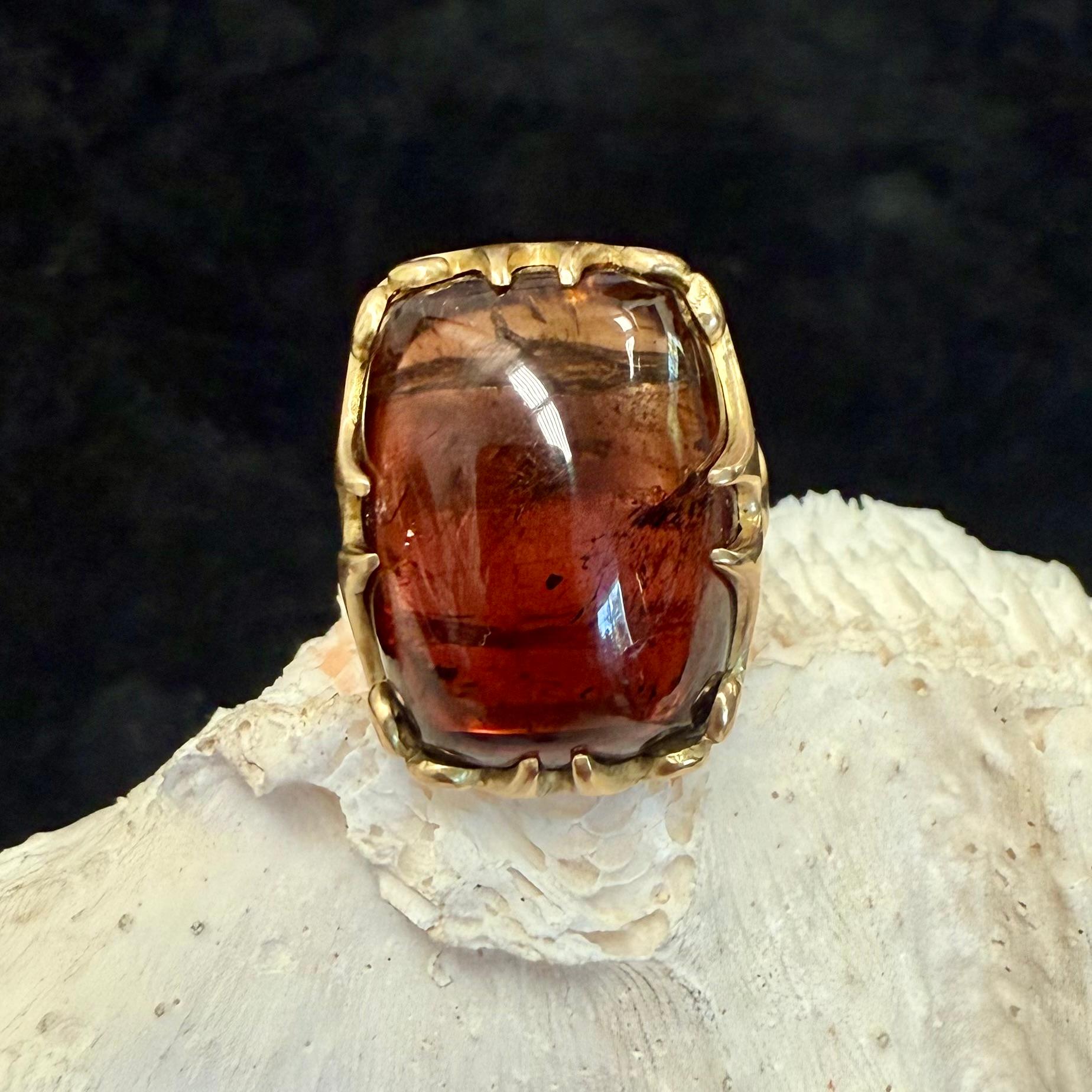 Steven Battelle 24,0 Karat Wassermelone Turmalin 18k Gold Ring im Angebot 5