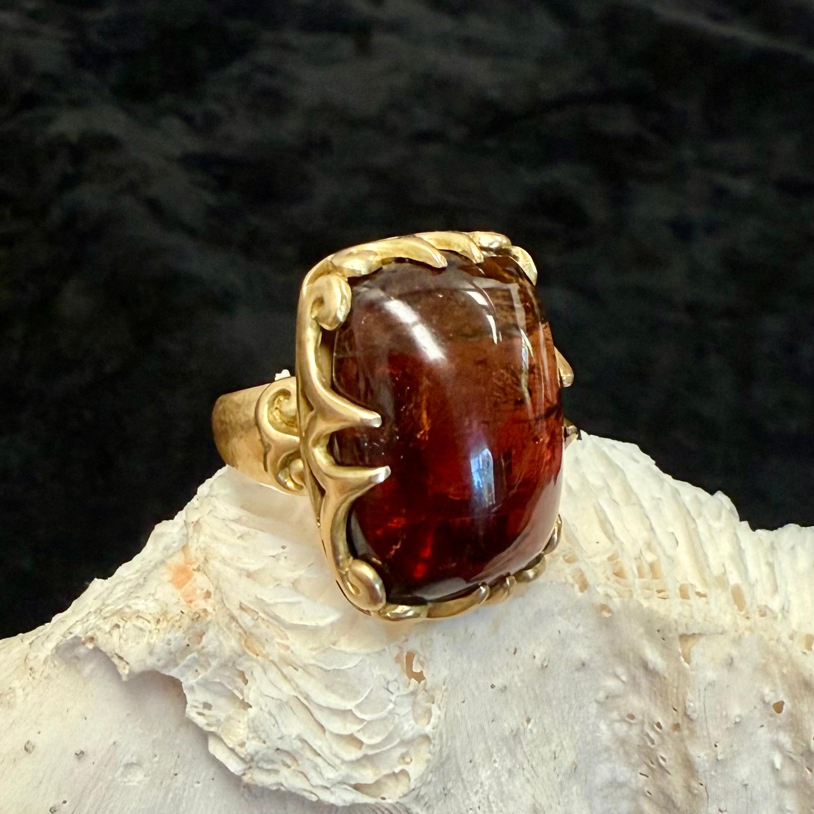 Steven Battelle 24,0 Karat Wassermelone Turmalin 18k Gold Ring im Angebot 7