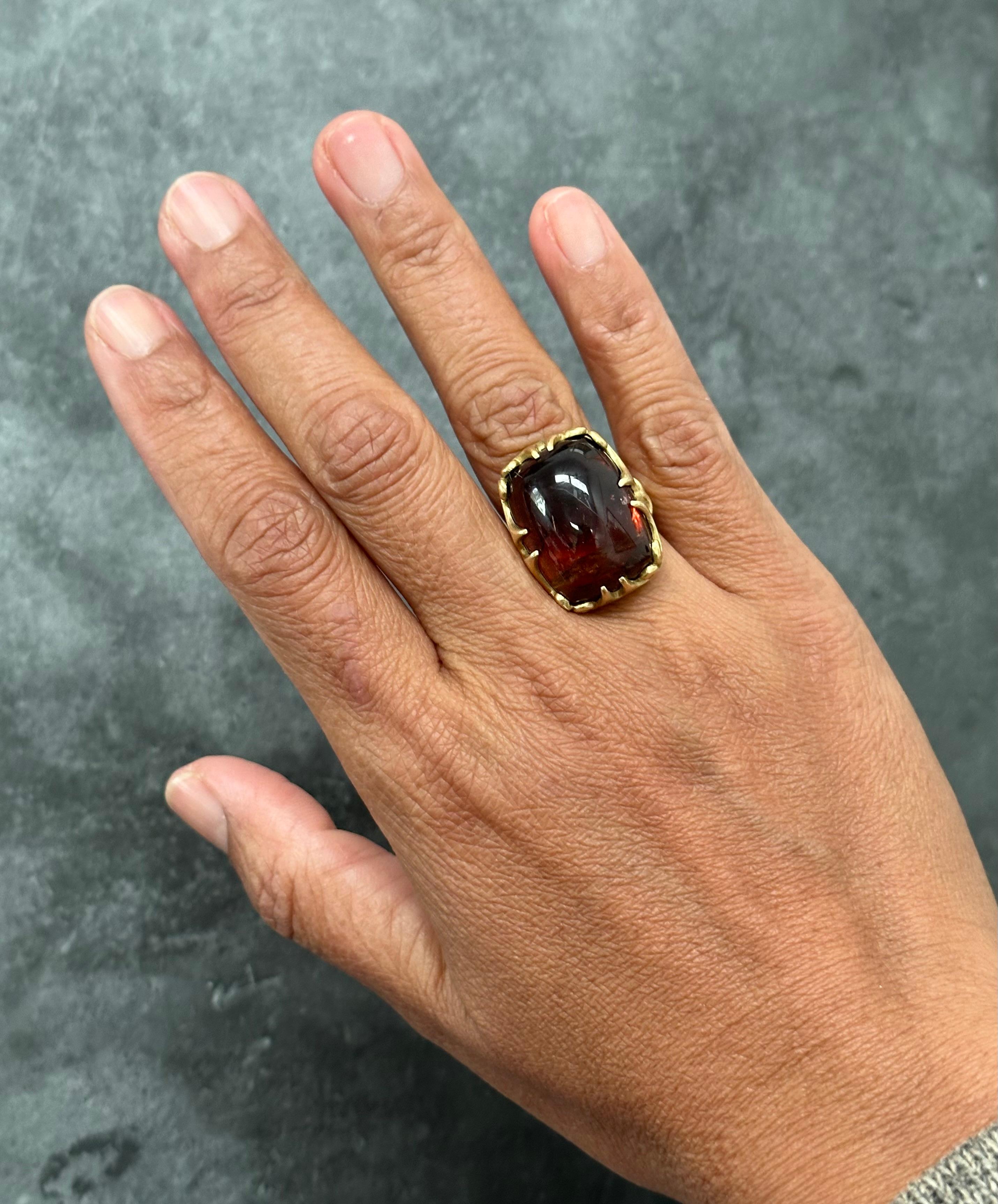 Steven Battelle, bague en or 18 carats avec tourmaline melon d'eau de 24.0 carats Neuf - En vente à Soquel, CA