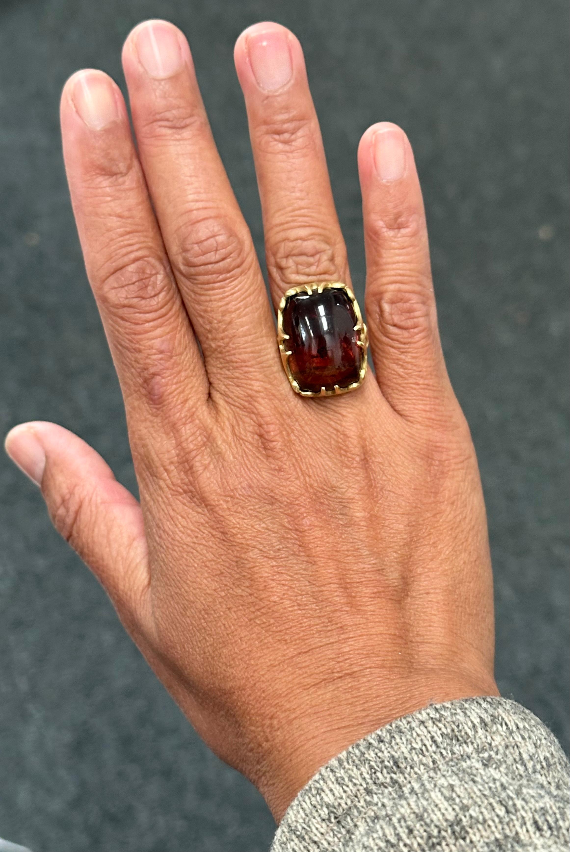 Steven Battelle, bague en or 18 carats avec tourmaline melon d'eau de 24.0 carats Unisexe en vente