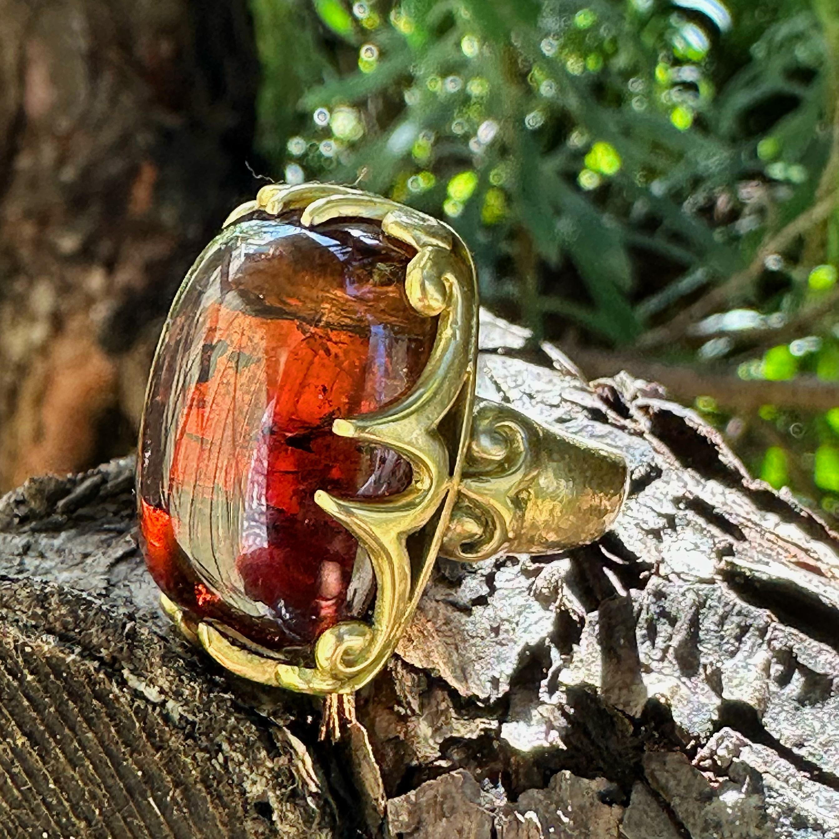 Steven Battelle, bague en or 18 carats avec tourmaline melon d'eau de 24.0 carats en vente 2