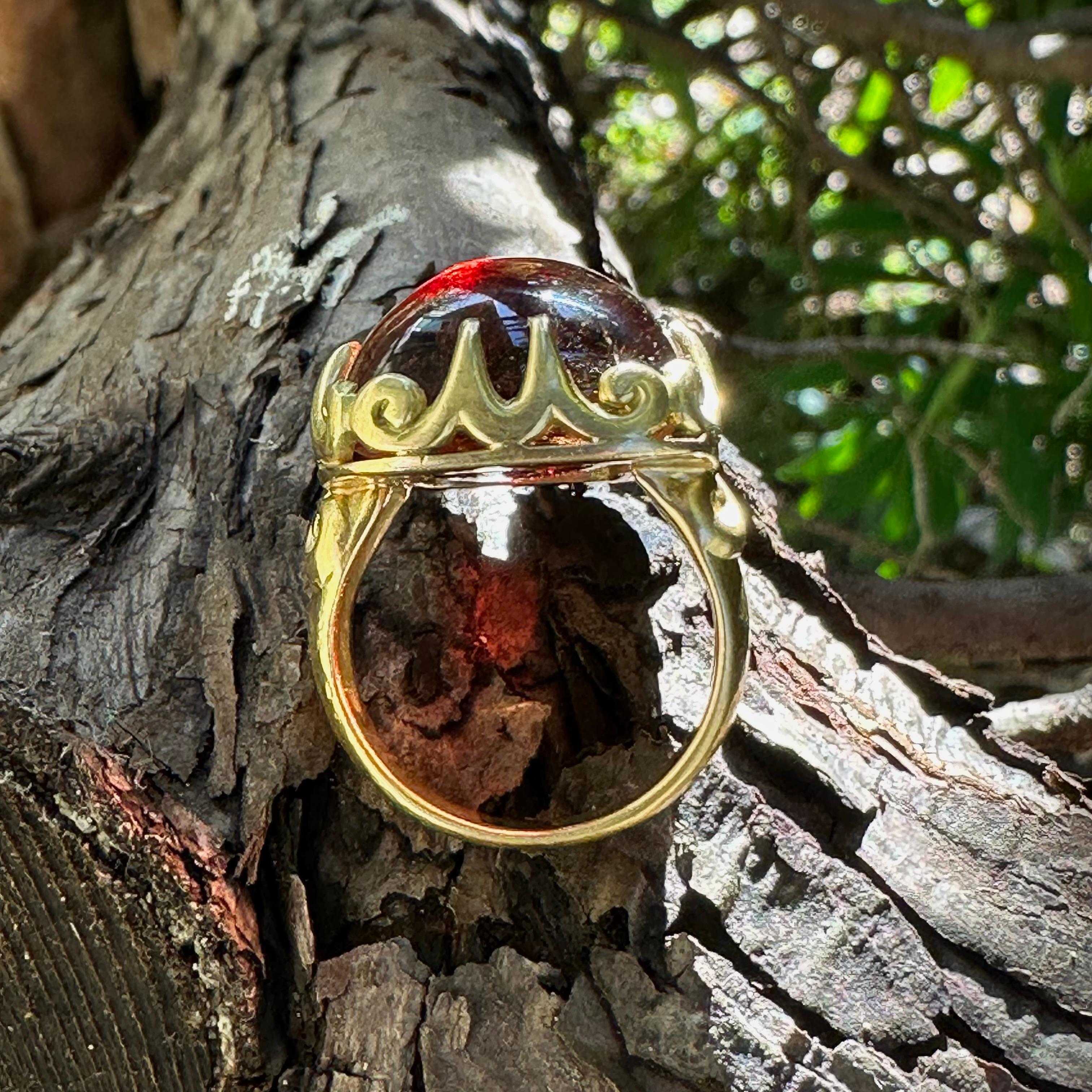 Steven Battelle, bague en or 18 carats avec tourmaline melon d'eau de 24.0 carats en vente 3