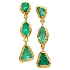 Steven Battelle - Orecchino con smeraldi colombiani da 2,5 carati in oro 18k