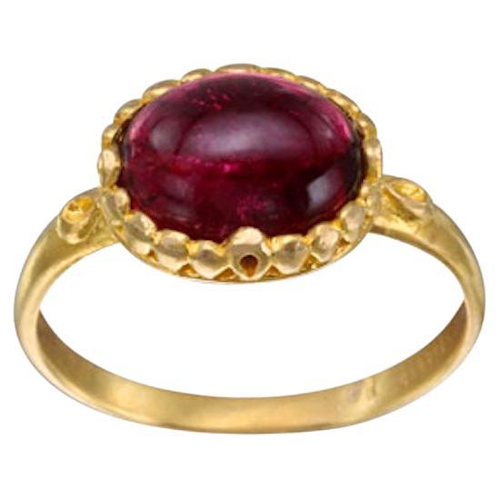 2,6 Karat Cabochon Rosa Turmalin 18K Gold Ring von Steven Battelle im Angebot