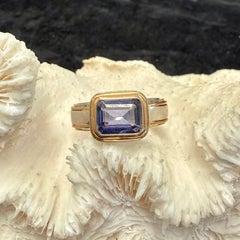 Steven Battelle 2.6 Carats Iolite 18K Gold/Sterling Ring
