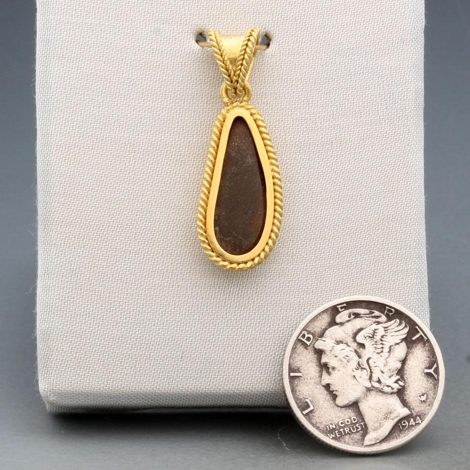 Steven Battelle 2,7 Karat Australischer Boulder Opal 18K Gold Anhänger im Angebot 1