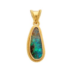 Steven Battelle 2,7 Karat Australischer Boulder Opal 18K Gold Anhänger