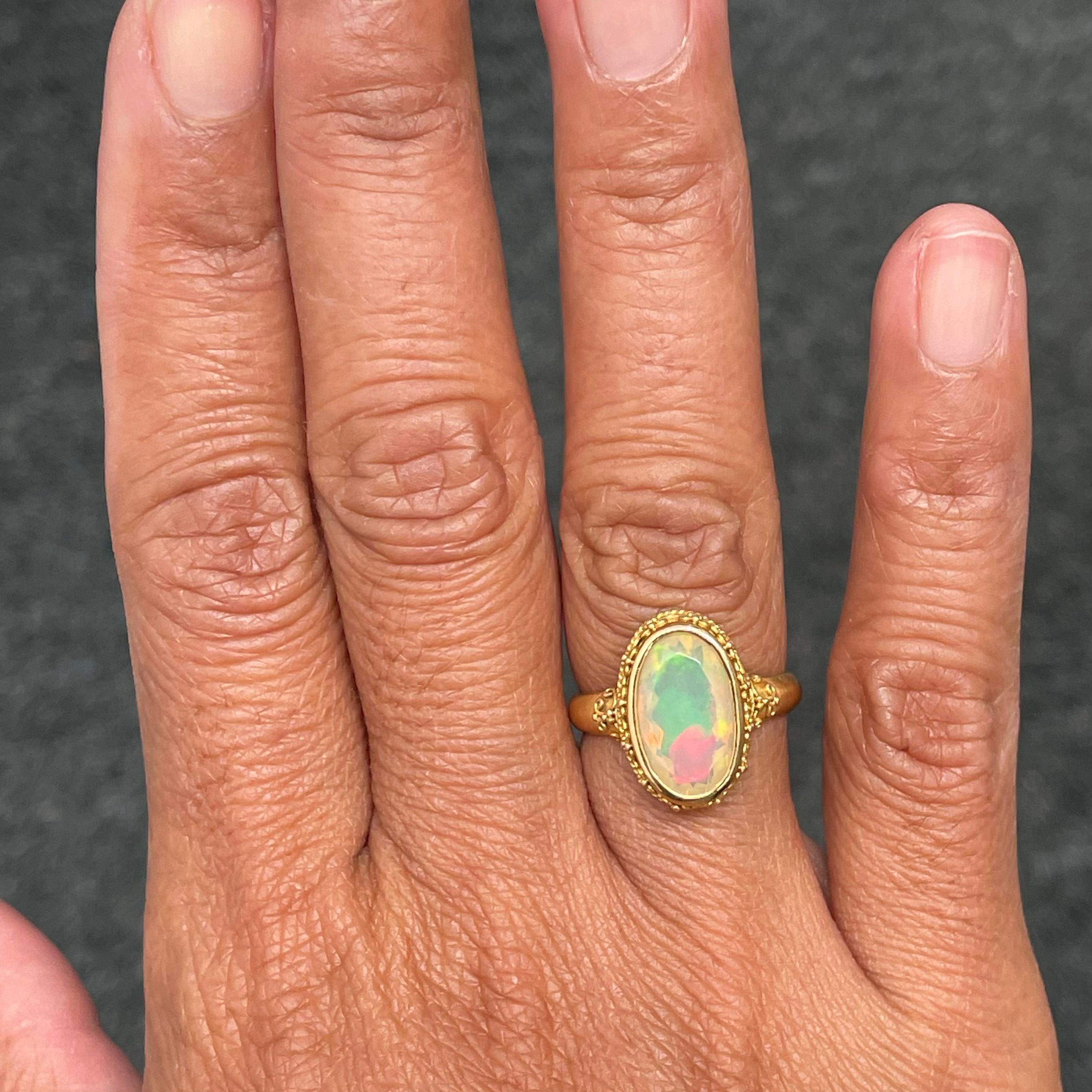 Steven Battelle 2.7 Carats Ethiopian Opal 22K Gold Ring 1
