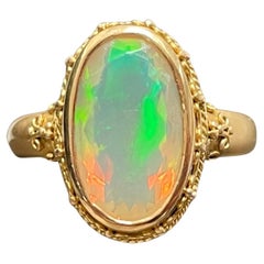 Steven Battelle 2.7 Carats Ethiopian Opal 22K Gold Ring